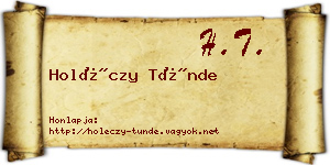 Holéczy Tünde névjegykártya
